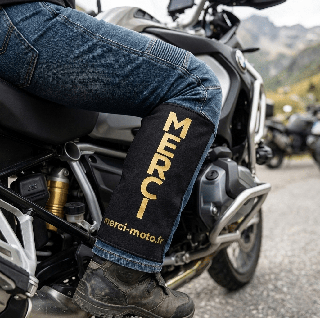 Jambière à coudre édition spéciale Merci - Moto - Merci - moto