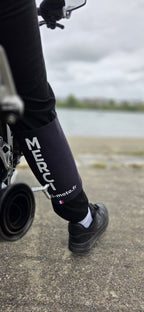 Jambière blanche réfléchissant Merci-moto